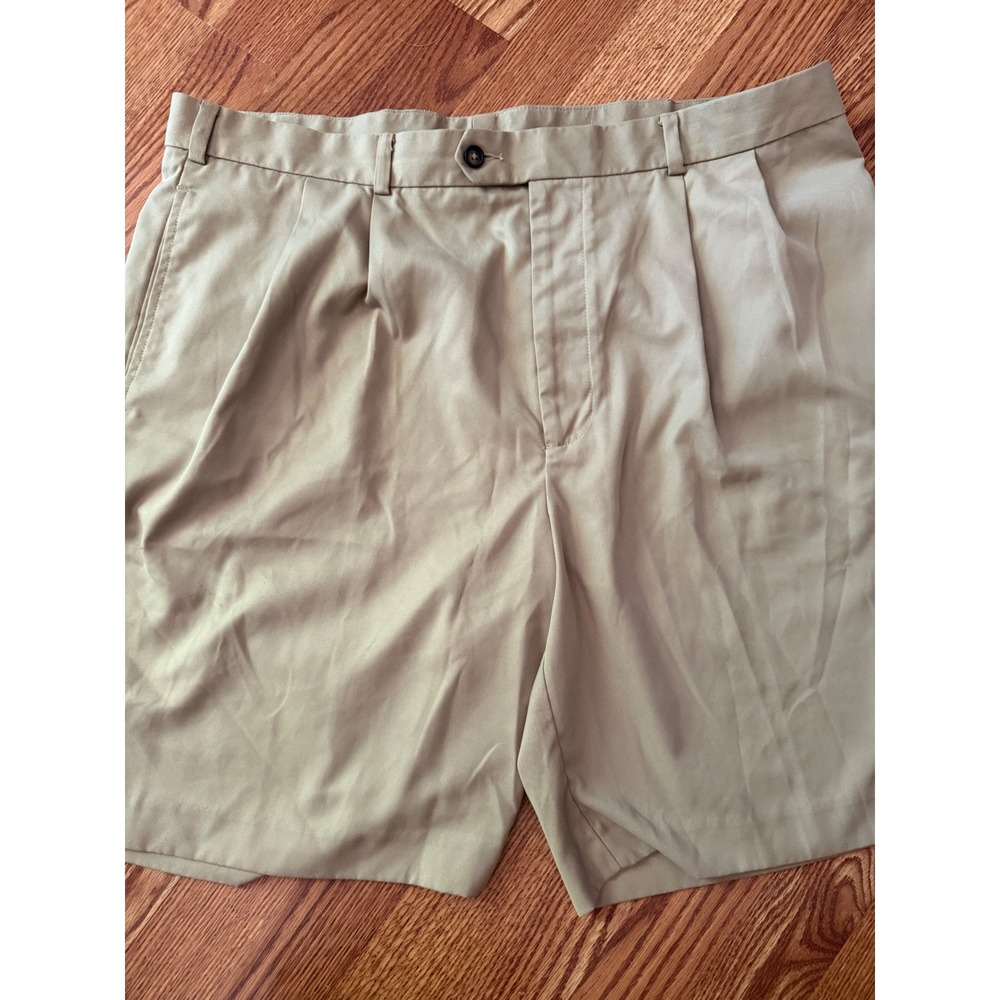 Jack Nicklaus Mens Pleated Golf Shorts Khaki Tan Size 40W Classic Fit Casual